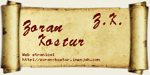 Zoran Kostur vizit kartica